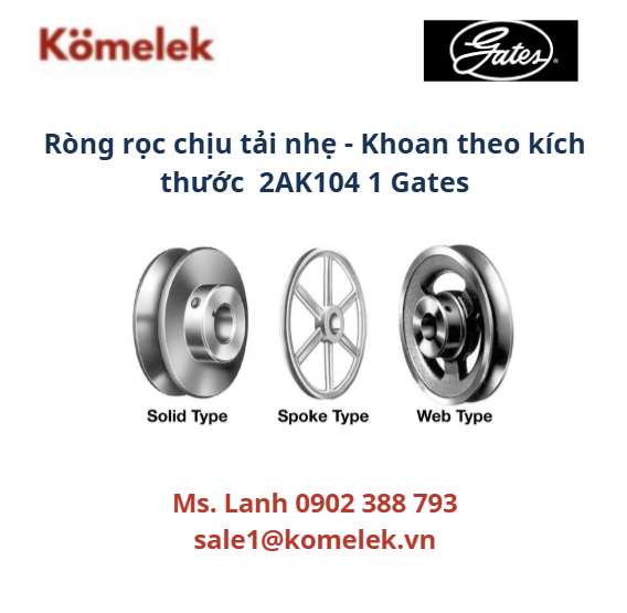 Ròng rọc chịu tải nhẹ - Khoan theo kích thước 2AK104 1 Gates Ròng rọc chịu tải nhẹ - Khoan theo kích thước 2AK104 1 Gates